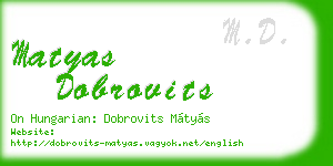 matyas dobrovits business card